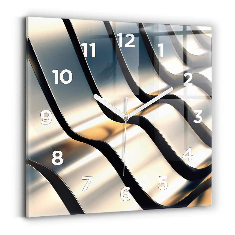 Szögletes fali üvegóra 30x30 Ezüst mintás