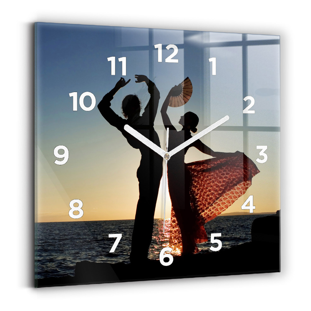 Négyzet alakú üvegóra 30x30 Spanyol tánc a tengeren