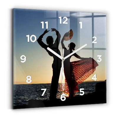 Négyzet alakú üvegóra 30x30 Spanyol tánc a tengeren