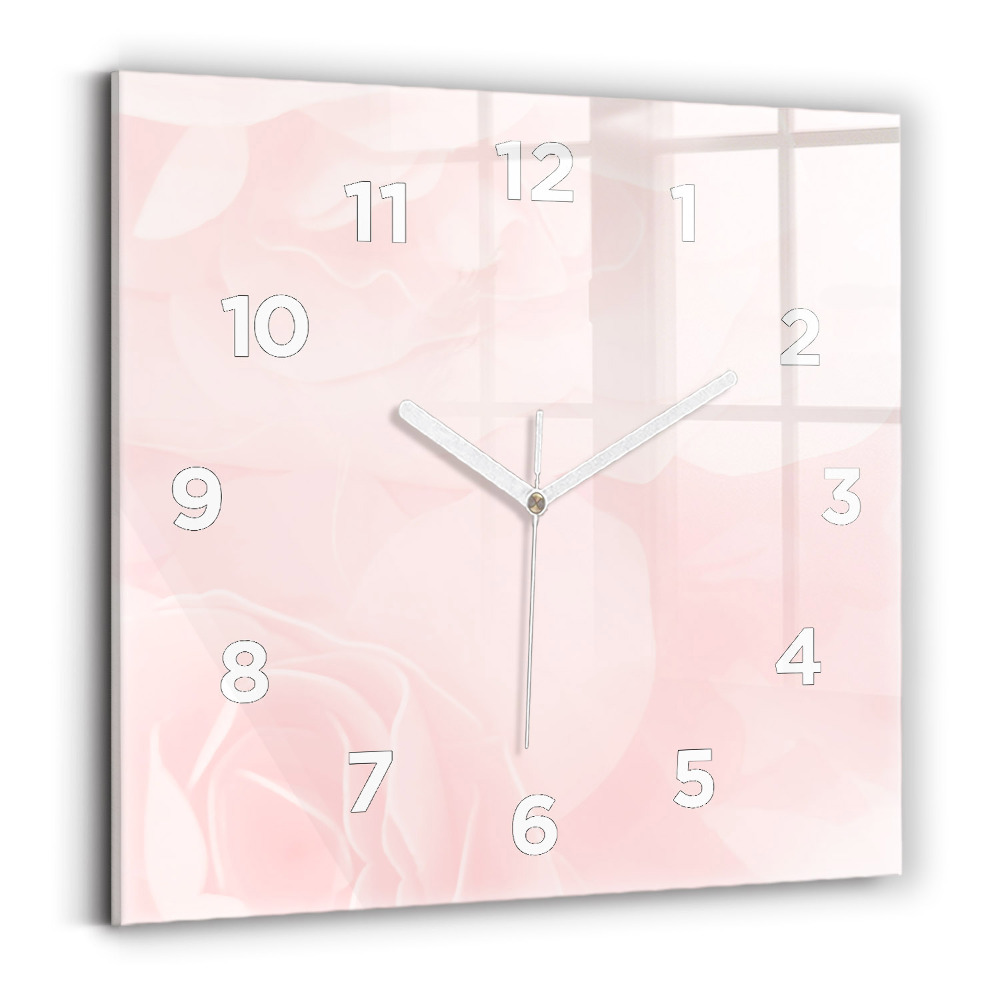 Szögletes üvegóra 30x30 Virágzó rózsák