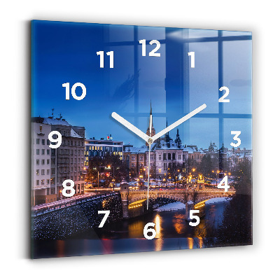 Négyzetes üvegóra 30x30 Panoráma Pilsen városára