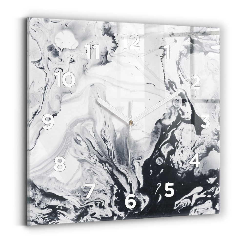 Szögletes üvegóra 30x30 Absztrakt tinta márvány