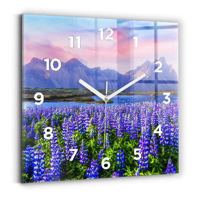 Négyzet alakú üvegóra 30x30 Kilátás a hegyekre Izlandon