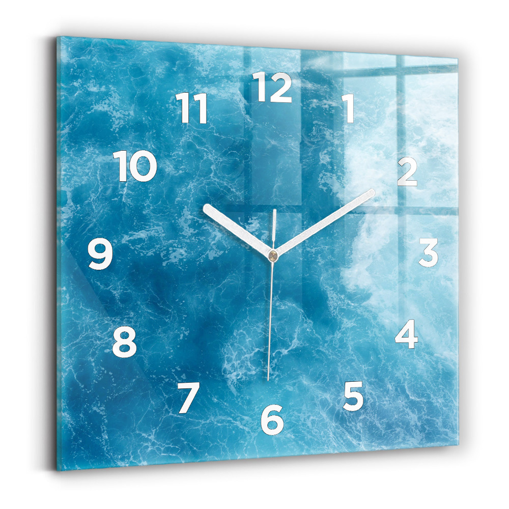 Szögletes fali üvegóra 30x30 Tengervíz
