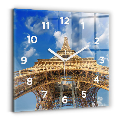 Szögletes fali üvegóra 30x30 Franciaország Eiffel-torony