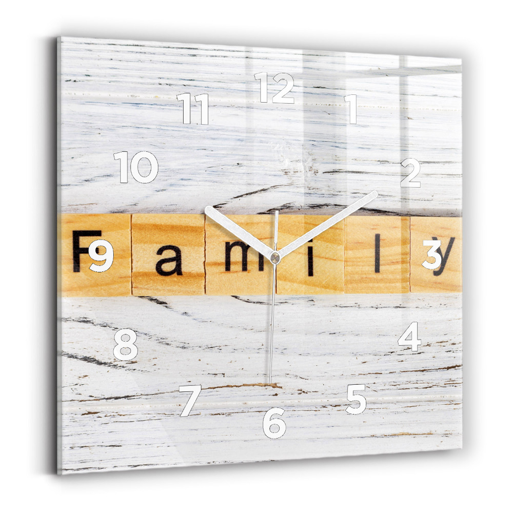 Négyzetes üvegóra 30x30 Család