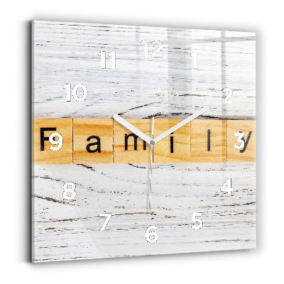 Négyzetes üvegóra 30x30 Család