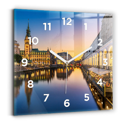 Négyzetes üvegóra 30x30 Hamburg városháza