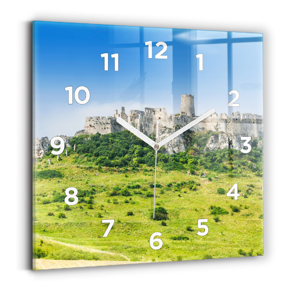 Szögletes üvegóra 30x30 Szepesi vár Szlovákiában