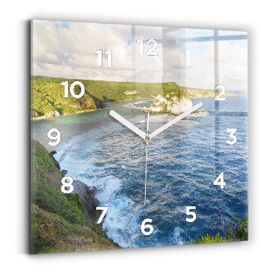 Szögletes fali üvegóra 30x30 Óceán partja