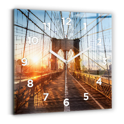 Szögletes fali üvegóra 30x30 Brooklyn Bridge NYC