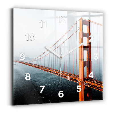 Négyzet alakú üvegóra 30x30 Golden Gate híd