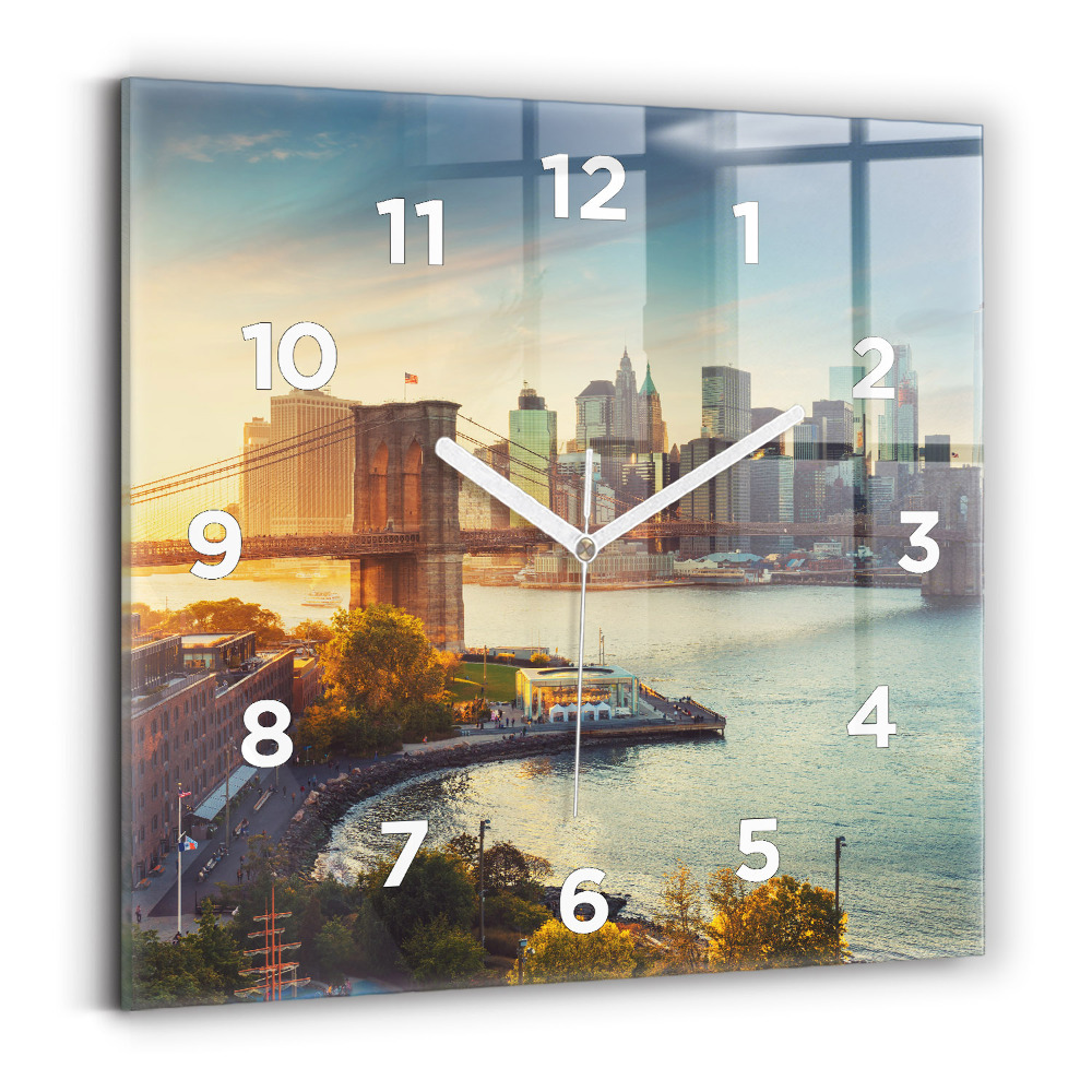 Szögletes fali üvegóra 30x30 New York Manhattan