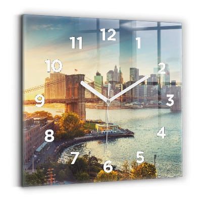 Szögletes fali üvegóra 30x30 New York Manhattan