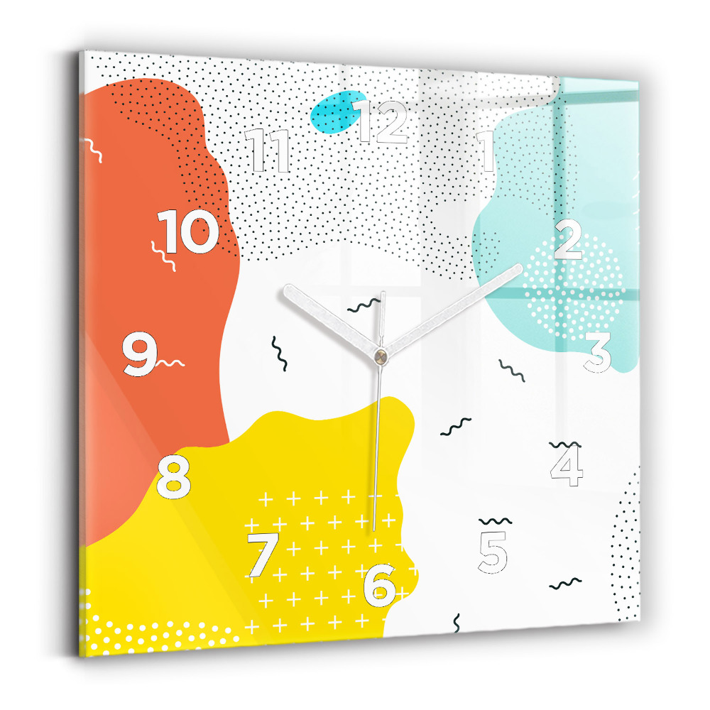 Szögletes üvegóra 30x30 POP absztrakció