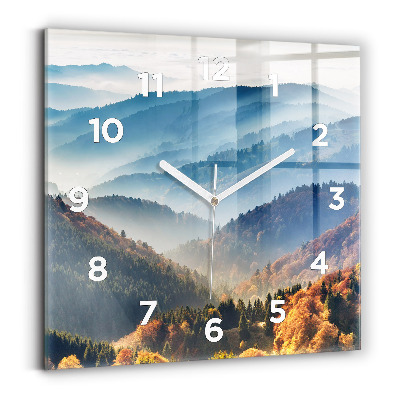 Négyzetes üvegóra 30x30 Hegyi táj