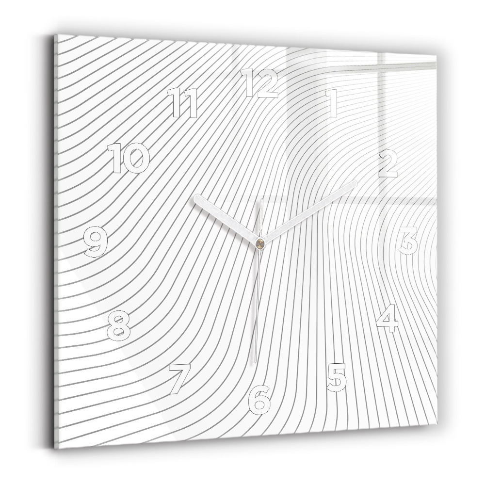 Négyzet alakú üvegóra 30x30 Absztrakt vonalak