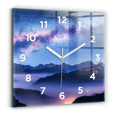 Szögletes fali üvegóra 30x30 Tejút és hegyek
