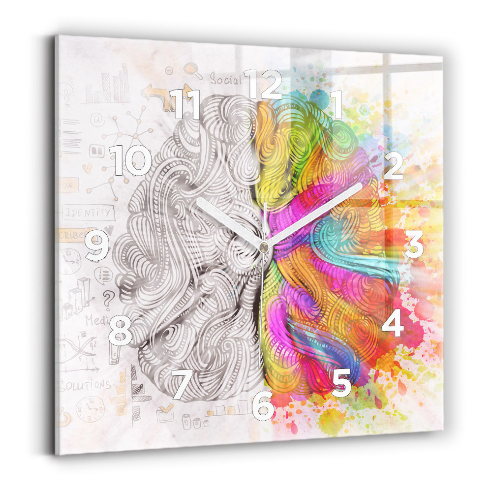 Négyzetes üvegóra 30x30 Agy absztrakció