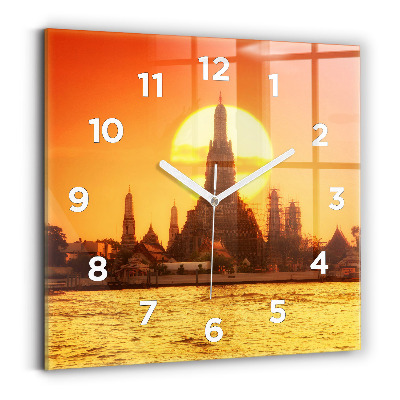 Négyzetes üvegóra 30x30 Wat arun Bangkok Thaiföld