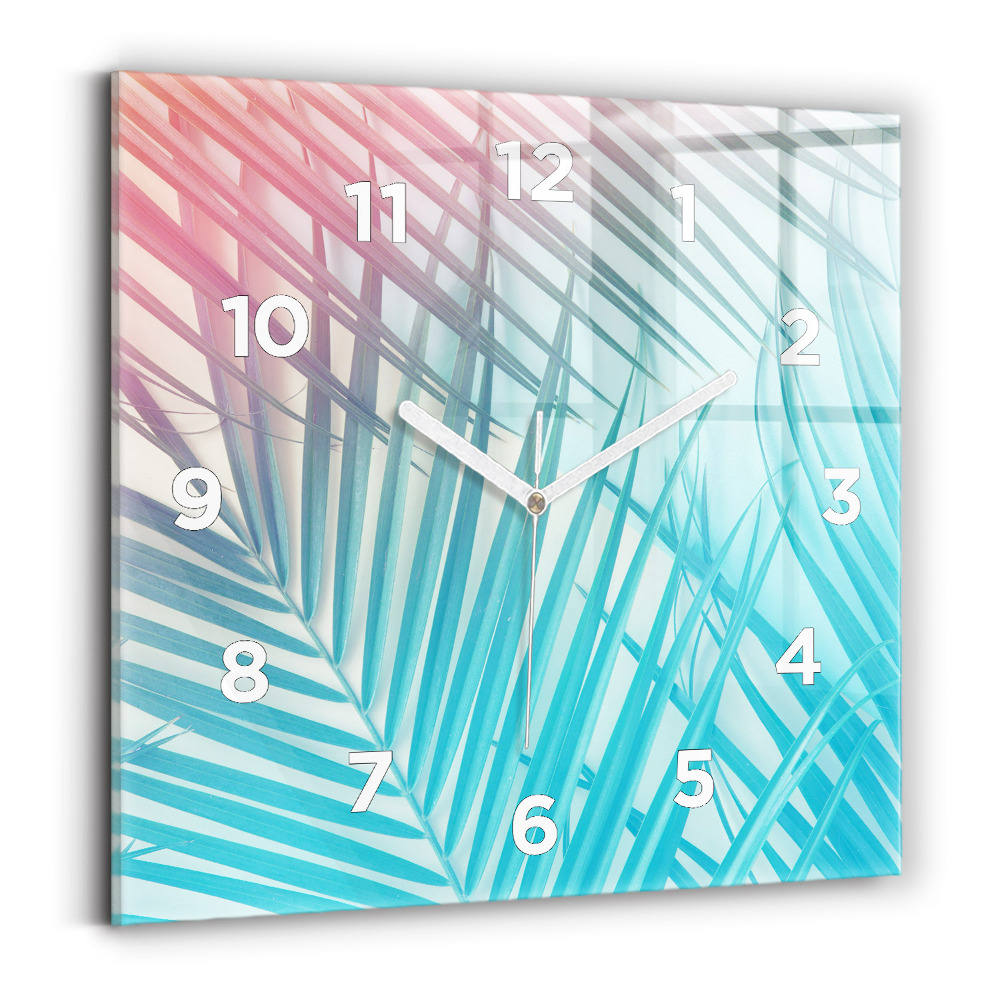 Négyzet alakú üvegóra 30x30 Trópusi pálmafa