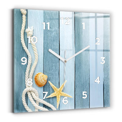 Szögletes fali üvegóra 30x30 Csíkos deszkák és csokornyakkendő