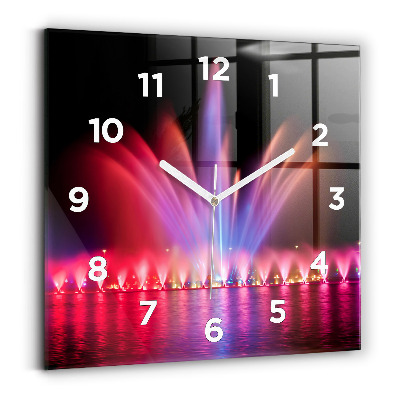 Szögletes üvegóra 30x30 Wrocław szökőkút éjjel