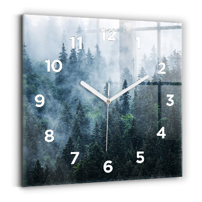 Szögletes fali üvegóra 30x30 Ködös hegyi táj