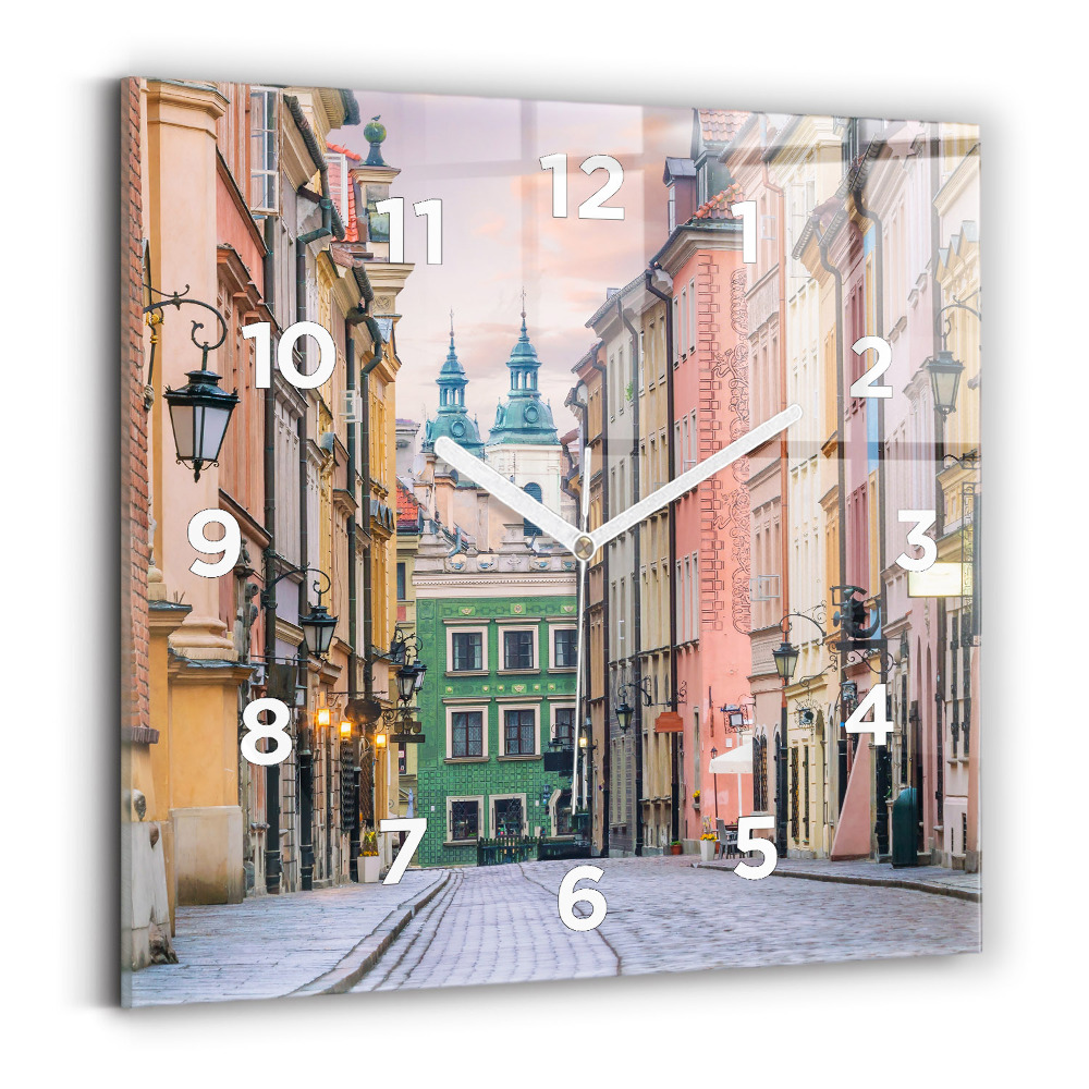 Szögletes fali üvegóra 30x30 Óváros Varsóban