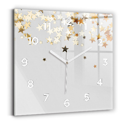 Szögletes üvegóra 30x30 Csillagok világos háttéren