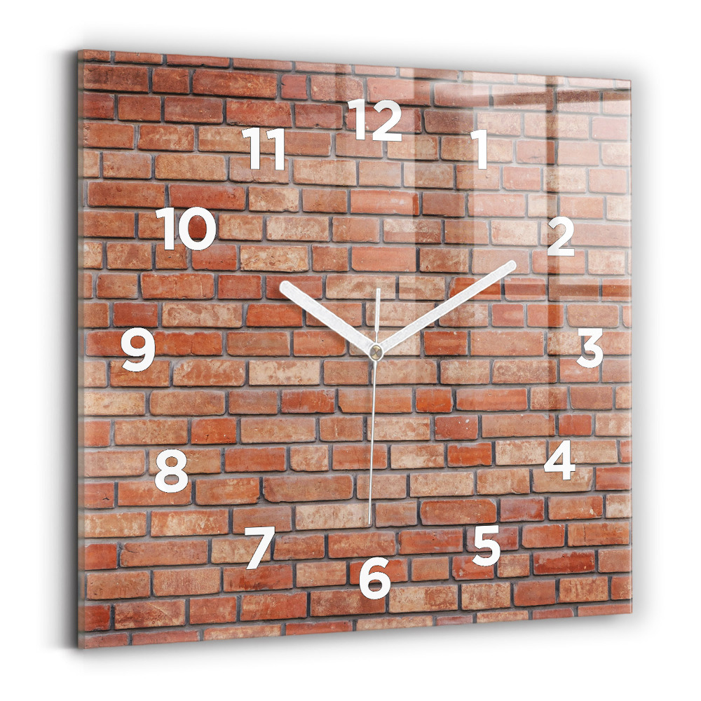 Szögletes üvegóra 30x30 Téglafal