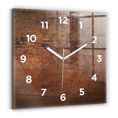 Szögletes üvegóra 30x30 Régi fa