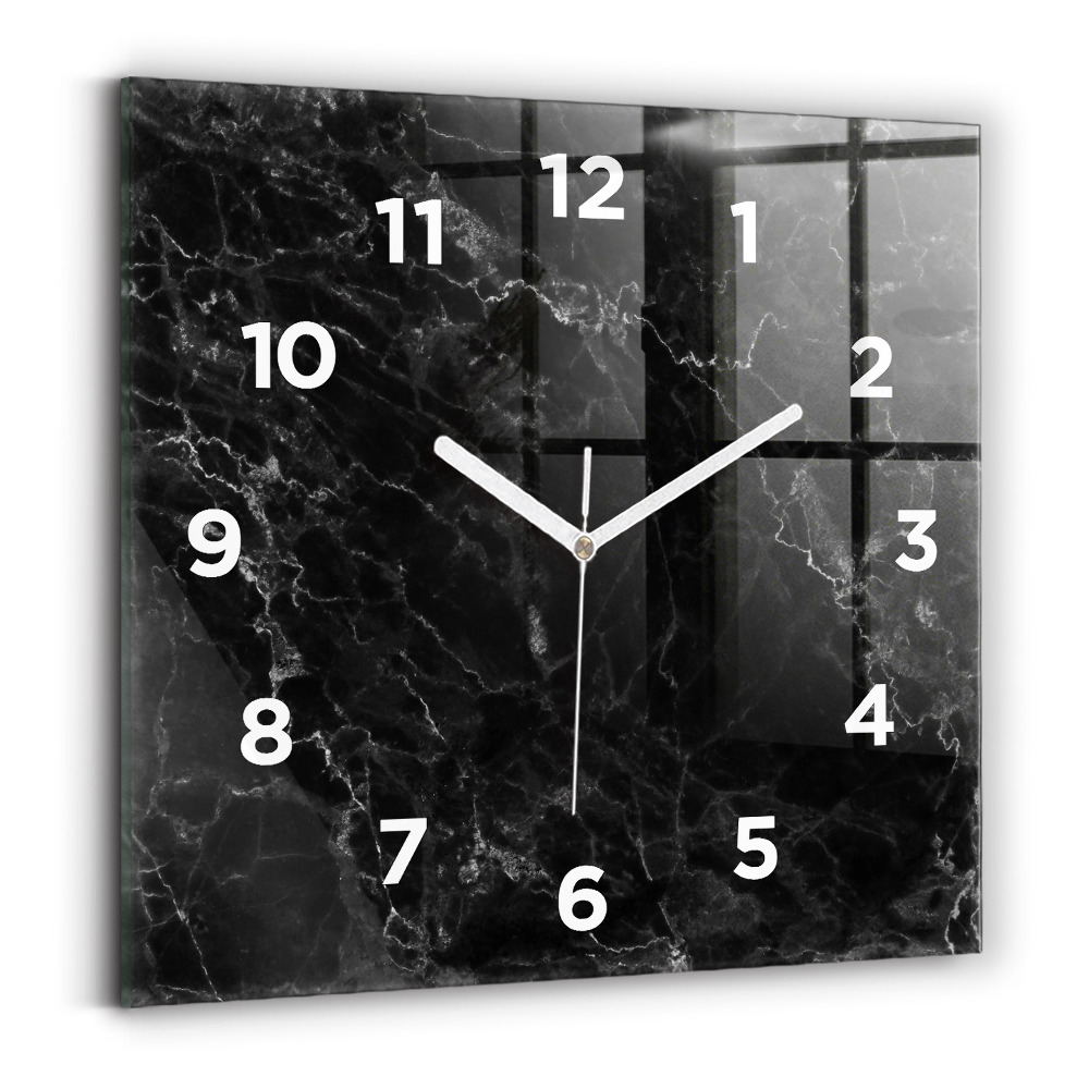 Négyzet alakú üvegóra 30x30 Sötét márvány