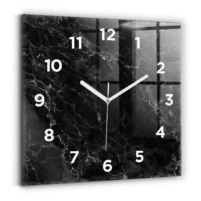 Négyzet alakú üvegóra 30x30 Sötét márvány