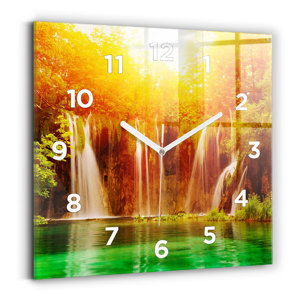 Négyzet alakú üvegóra 30x30 Kilátás a vízesésre