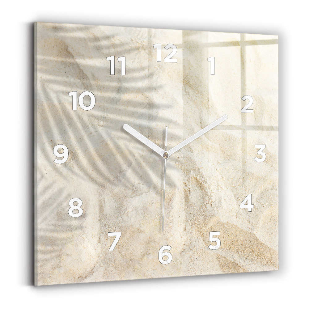 Szögletes fali üvegóra 30x30 Egy pálmafa árnyéka a homokban