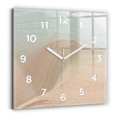 Négyzetes üvegóra 30x30 Hullám absztrakció