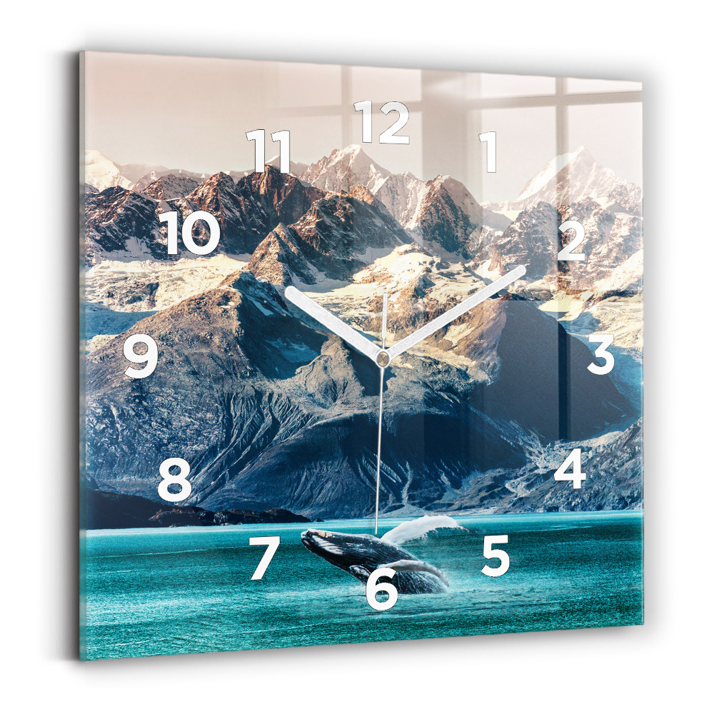 Négyzetes üvegóra 30x30 Vízi bálna