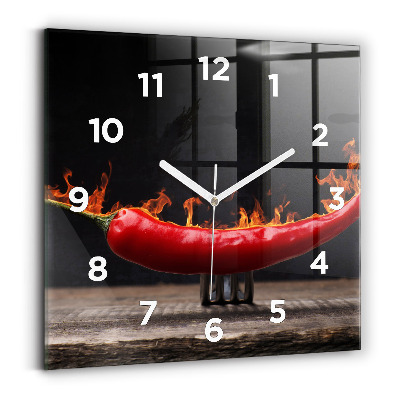 Négyzetes üvegóra 30x30 Pepperoni bors