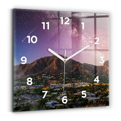 Szögletes fali üvegóra 30x30 Hegyi táj