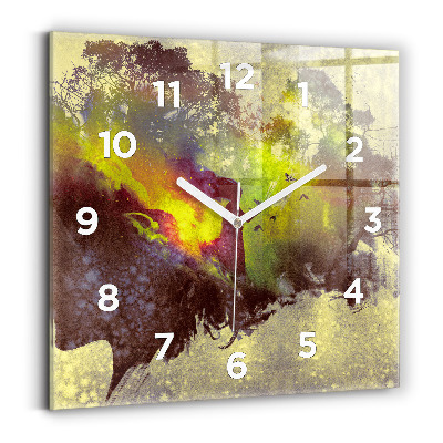 Szögletes fali üvegóra 30x30 Nő az erdőben