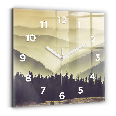 Szögletes fali üvegóra 30x30 Ködös hegyoldalak