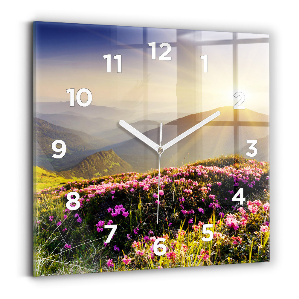 Szögletes üvegóra 30x30 Hegyi táj