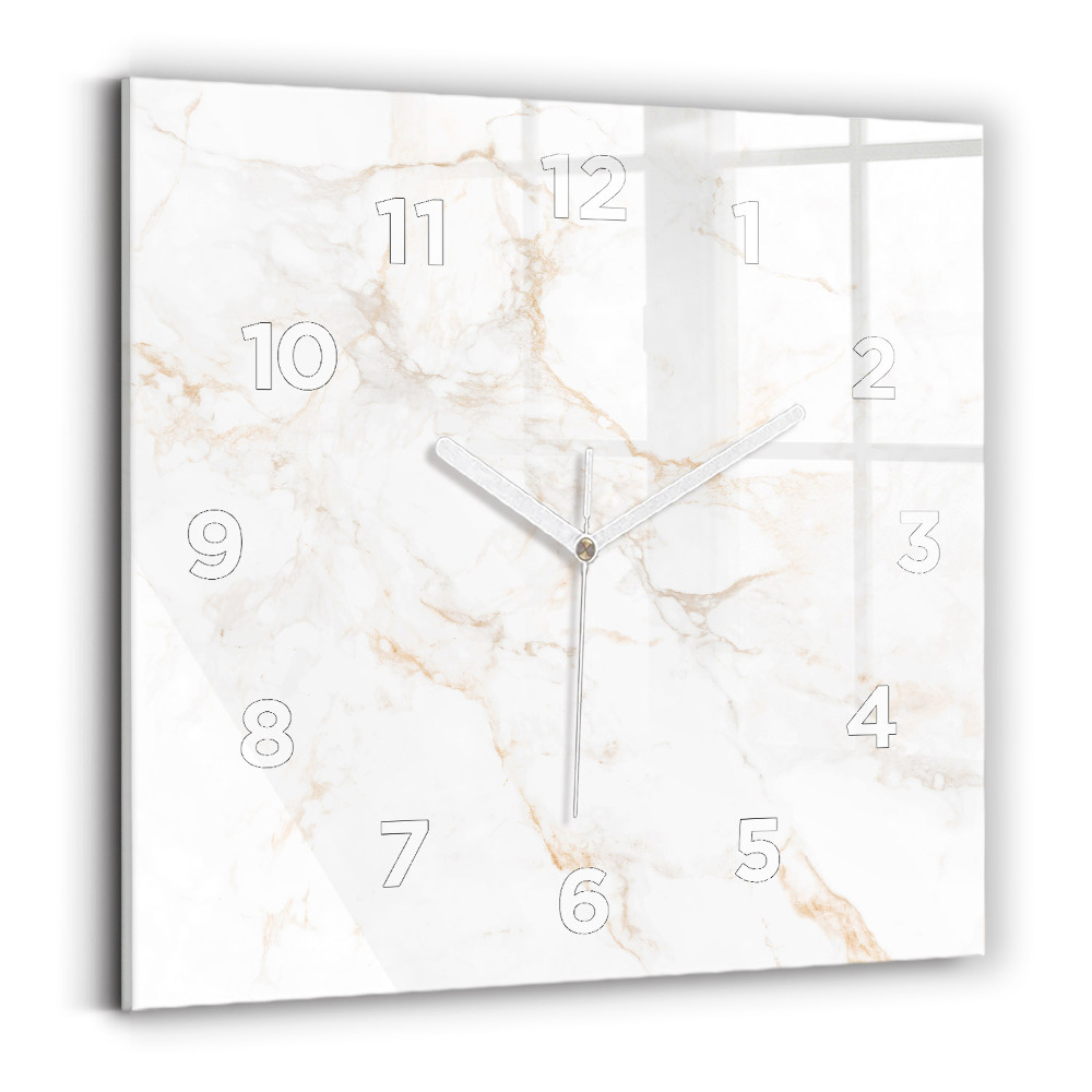 Négyzetes üvegóra 30x30 Elegáns márvány