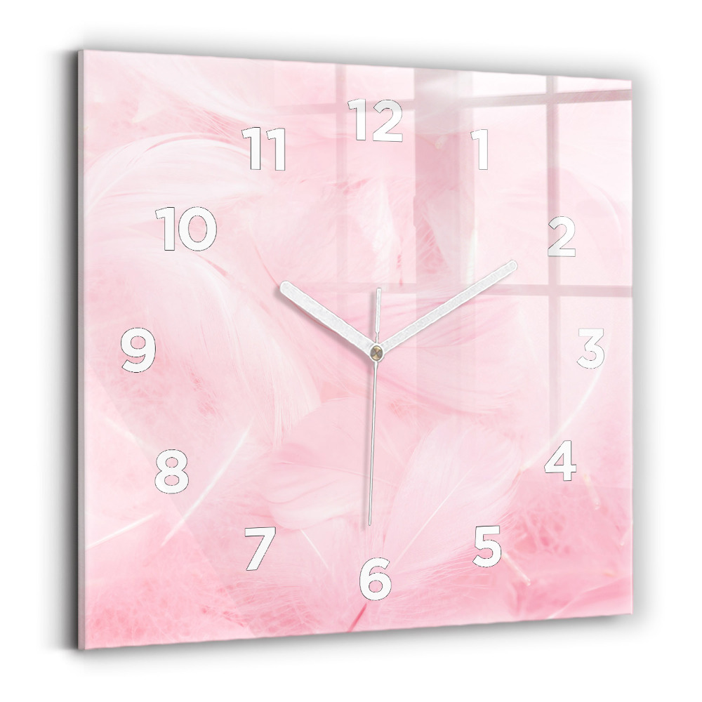 Négyzet alakú üvegóra 30x30 Tollak – absztrakció