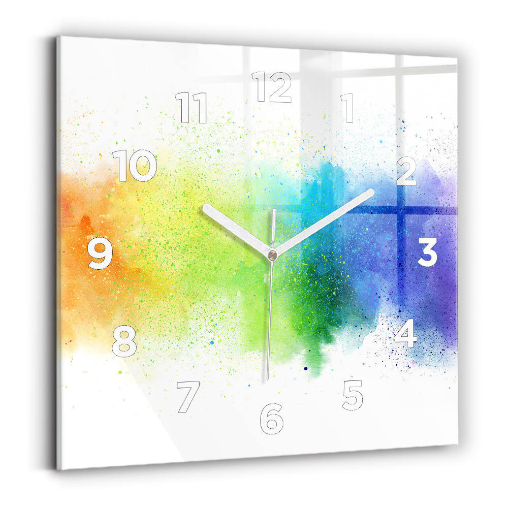 Szögletes fali üvegóra 30x30 Absztrakt szivárvány