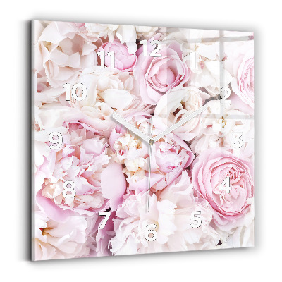 Négyzetes üvegóra 30x30 Dekoratív virágok