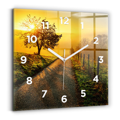 Szögletes üvegóra 30x30 Köd napkeltekor