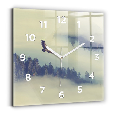 Négyzet alakú üvegóra 30x30 Ködös sas-erdő