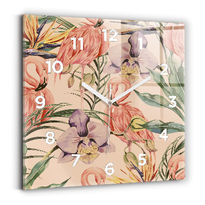 Szögletes üvegóra 30x30 Trópusi pálmalevél